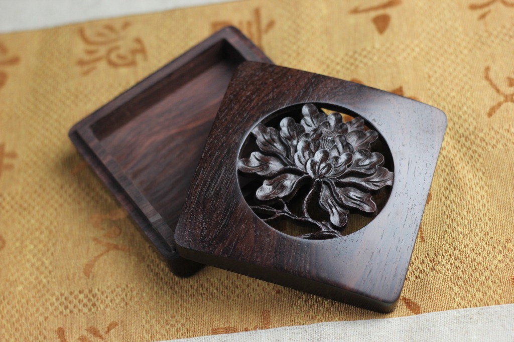 莫桑比克紫光檀木质香道香具香薰檀盘香炉