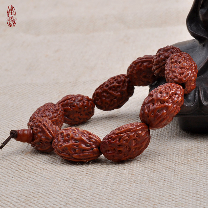 紫玉恒缘佛珠菩提 红色长寿金刚手串 增福增寿男女通用手串