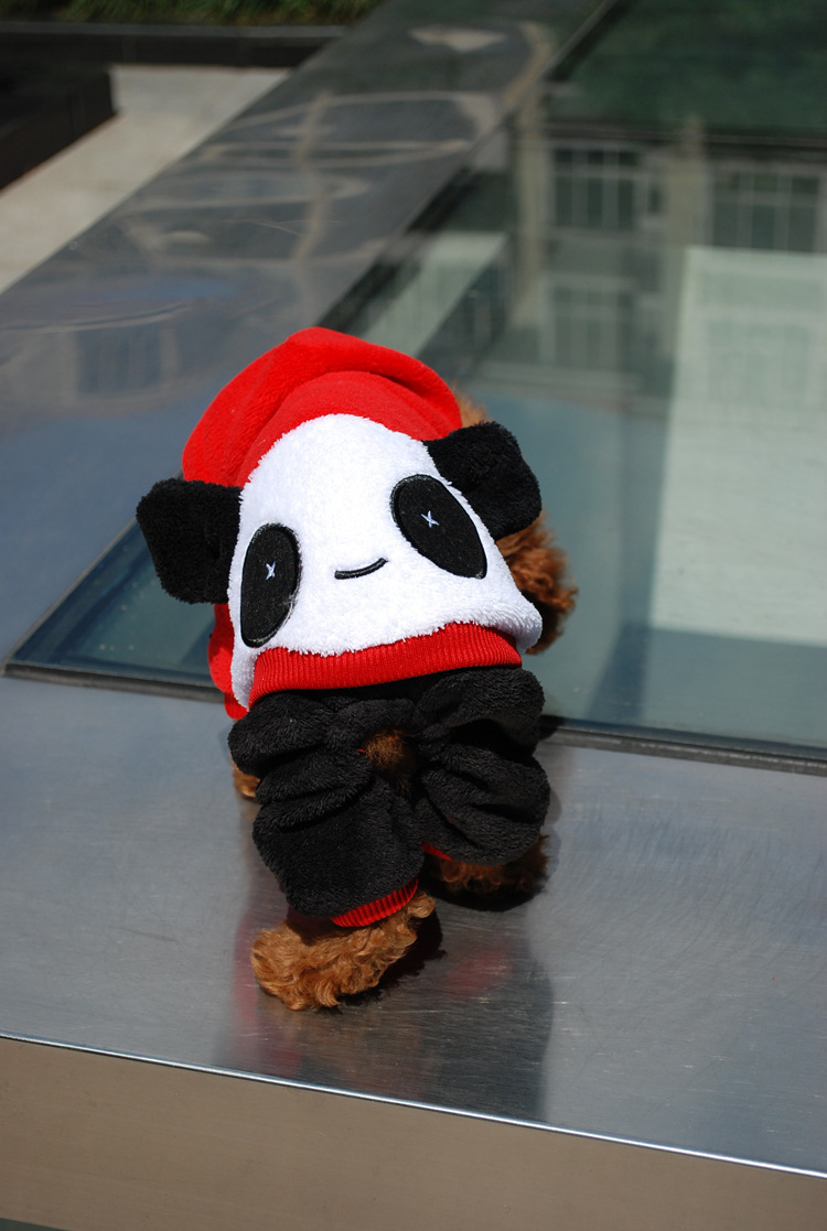 宠物衣服批发 2012最新秋冬装幸福小熊猫宠物四脚衣 猫狗衣服