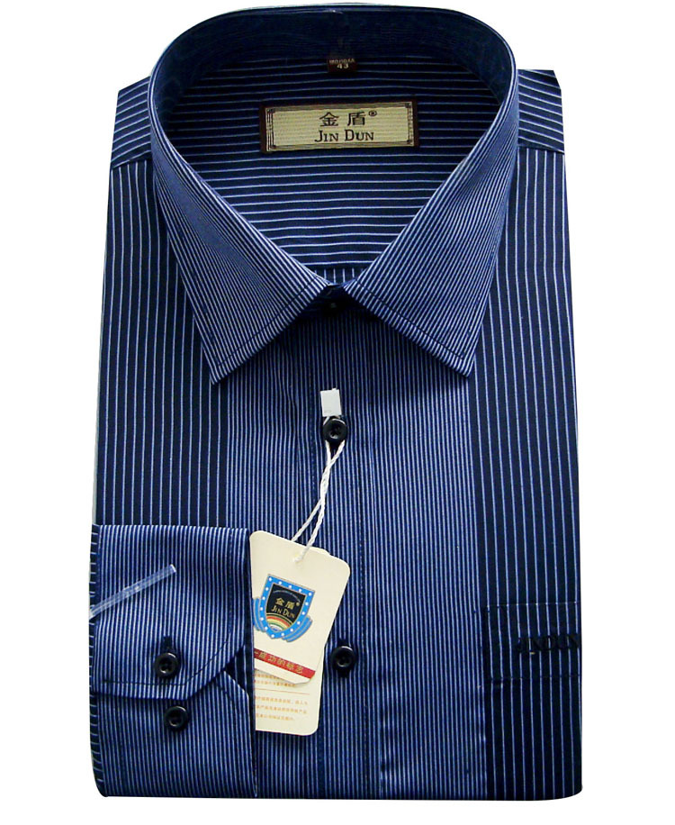 金盾男式衬衫 条纹胸花 厂家直销自选布料