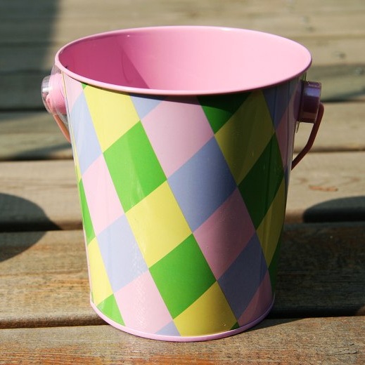 zakka小水桶 笔筒插花器 桌面收纳垃圾 铁皮装饰 mini 彩色菱形