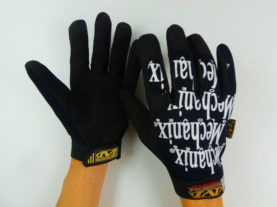 海豹印刷款全指工作/防护手套 战术手套 登山手套骑行手套 黑白