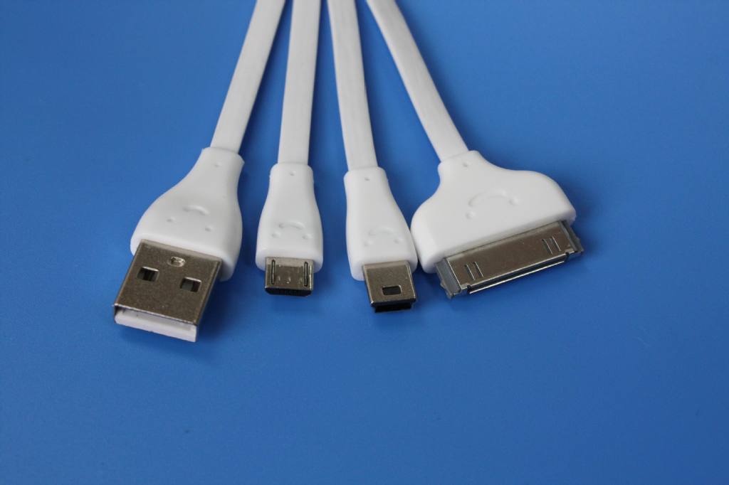 多功能htc三星iphone45手机充电线usb充电线面条线 多头 万能接口