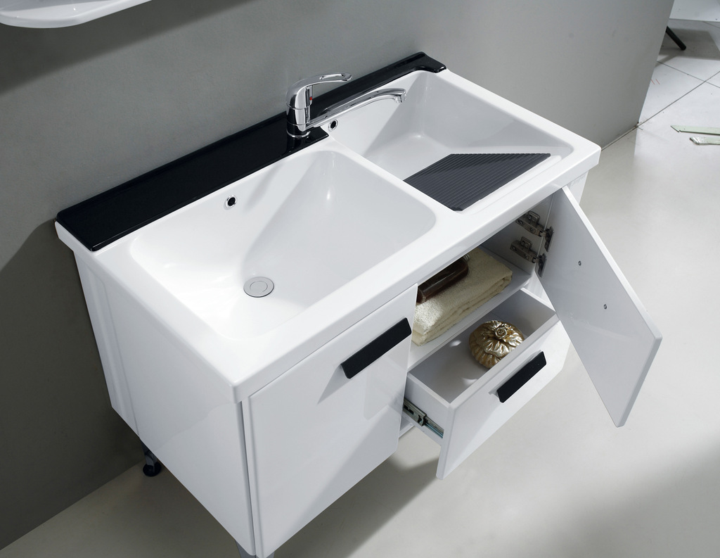 江南洁具 120搓衣柜亚克力浴室柜洗脸盆卫生间组合