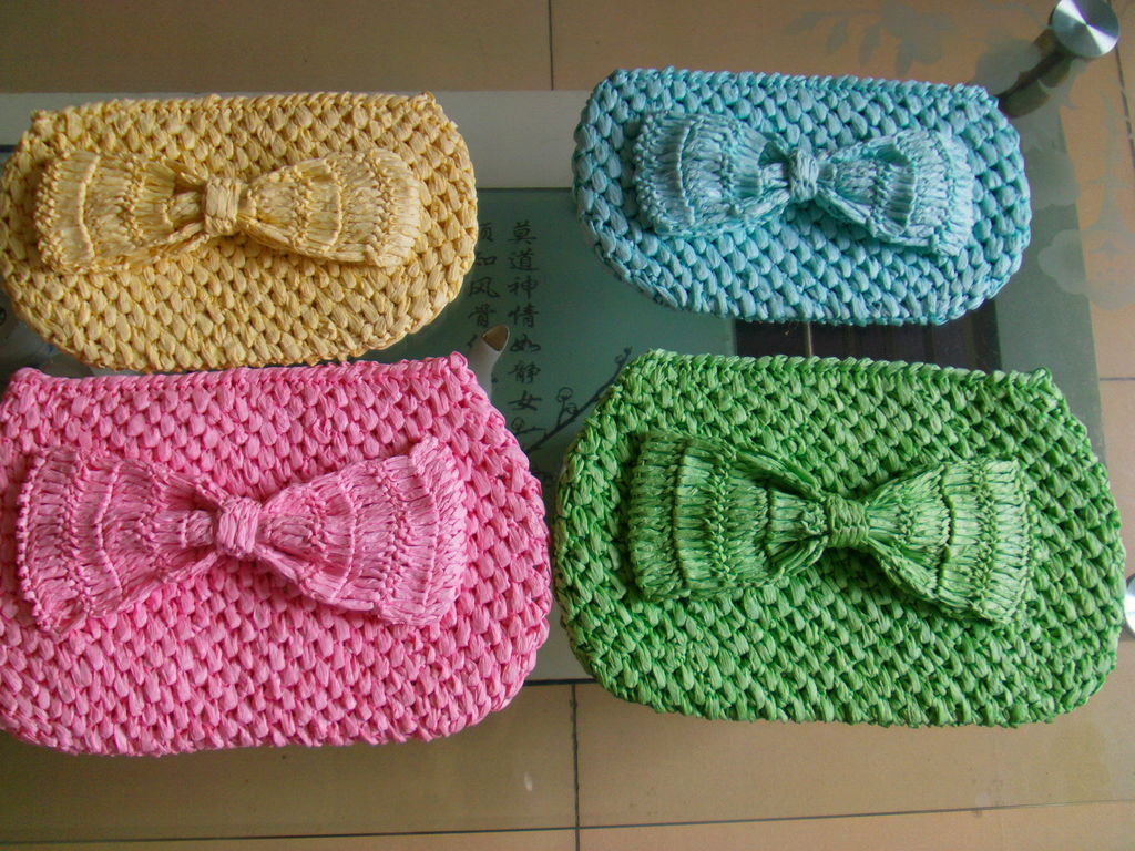 现货批发淑女风情钩针蝴蝶结小背包