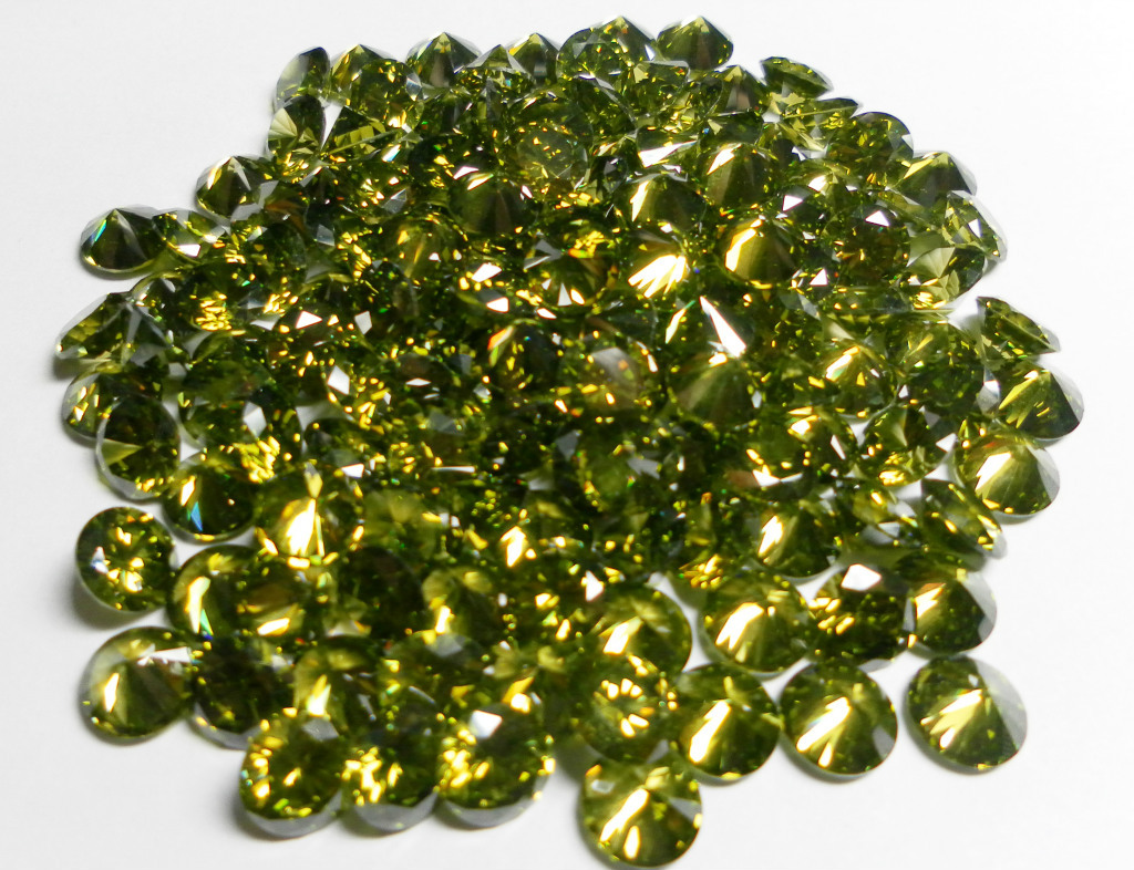 aaa级珠宝 优质宝石 厂家直销 锆石 橄榄绿 圆形 10～10mm