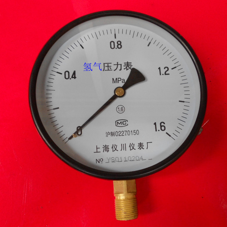 氢气压力表直径100毫米,压力0-60mpa  螺纹m20*1.