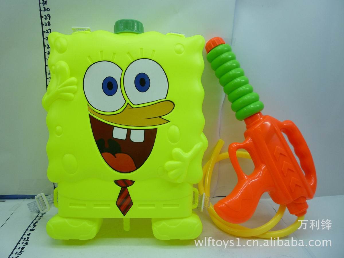 新款可爱海绵宝宝背包喷射水枪