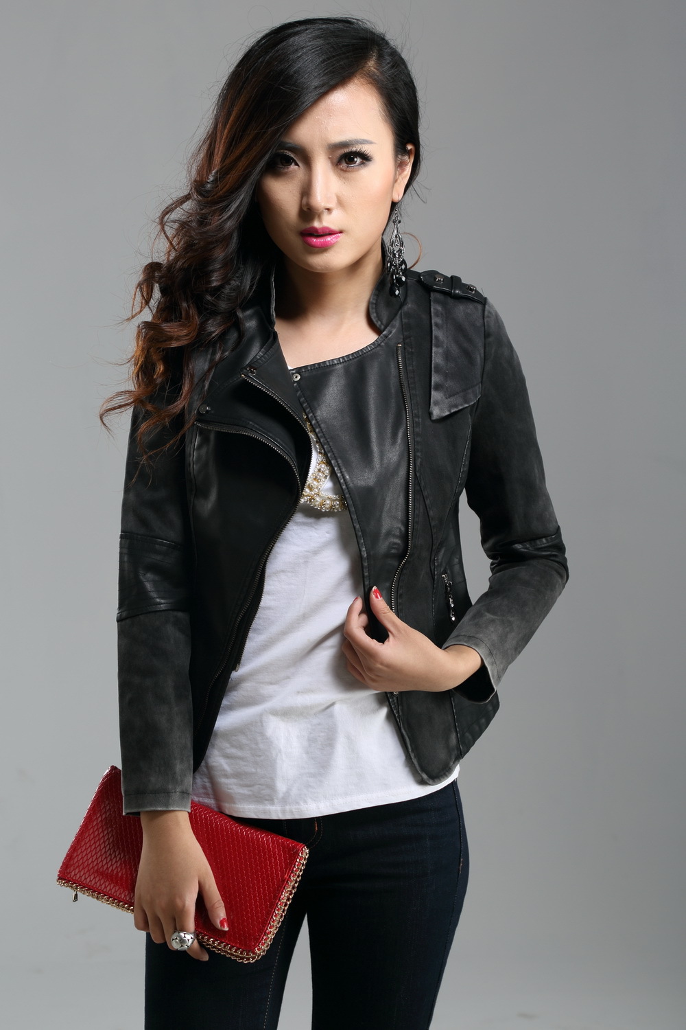 女装秋冬新款女式皮外套女韩版女装皮衣女短款修身pu皮夹克