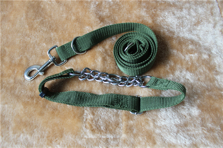 绿色犬颈圈牵引带/中大型犬用/狗狗牵引绳/训犬用品/超结实