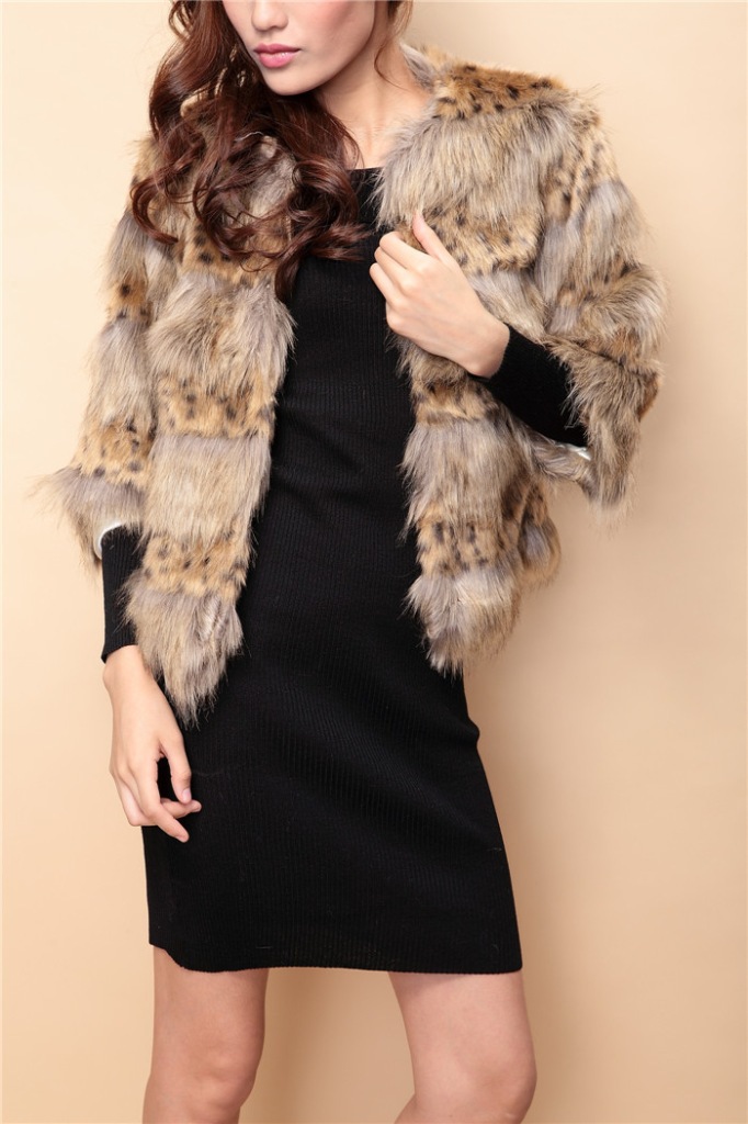 2013秋冬新品女装 豹纹皮草短款修身毛毛马甲皮草外套1545