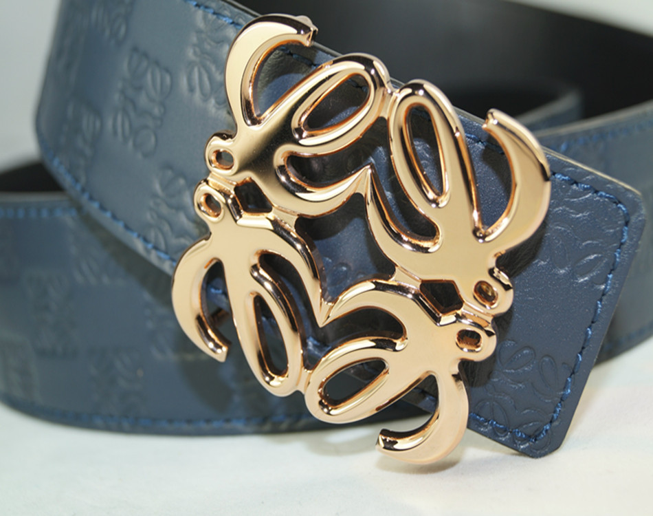 1:1原版蝴蝶扣皮带 头层小牛皮 牛皮压花皮带 男女通用型 代发