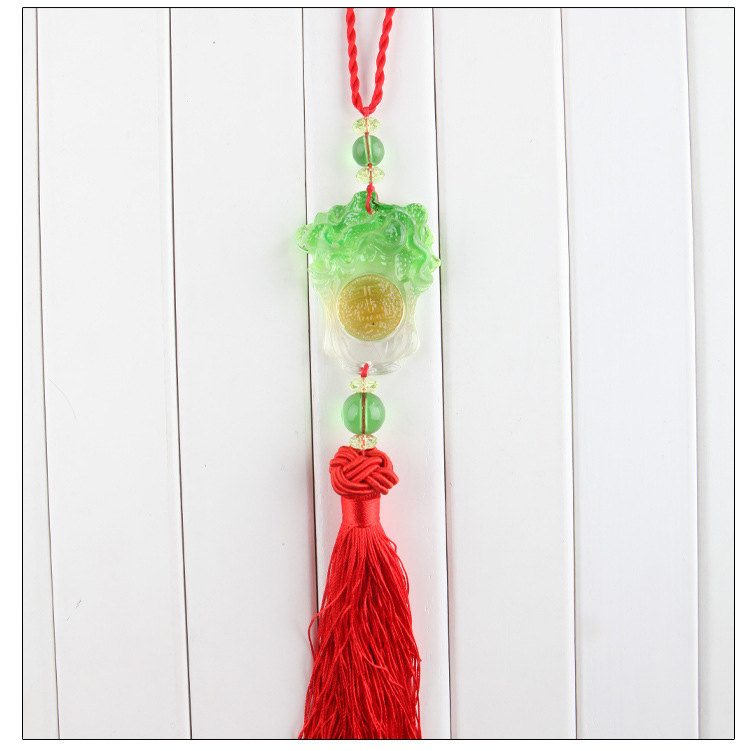 仿琉璃平安白菜汽车挂件汽车挂饰招财车挂一件代发淘宝专供