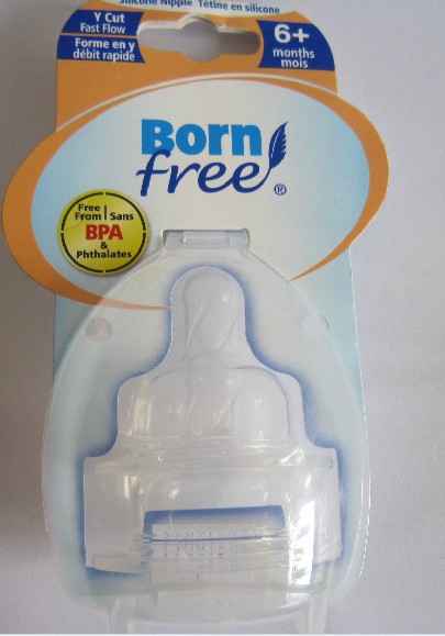 美国born freey型(6个月以上) 快速宽口奶嘴不含bpa 2个装现货