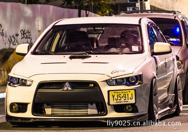 pp塑料材质翼神evo十代前包围拉力版|三菱翼神大包围进口版前杠