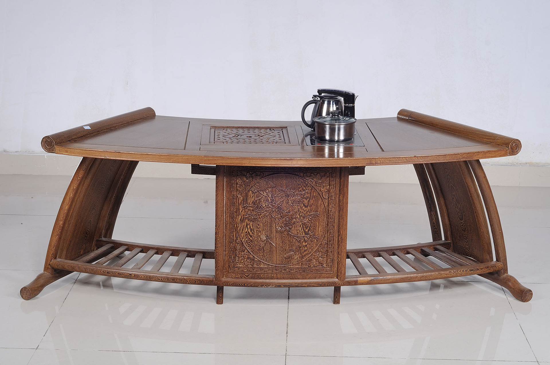 厂家直销红木家具 非洲黄花梨1 1 4 红木扇形茶台【228-10400】