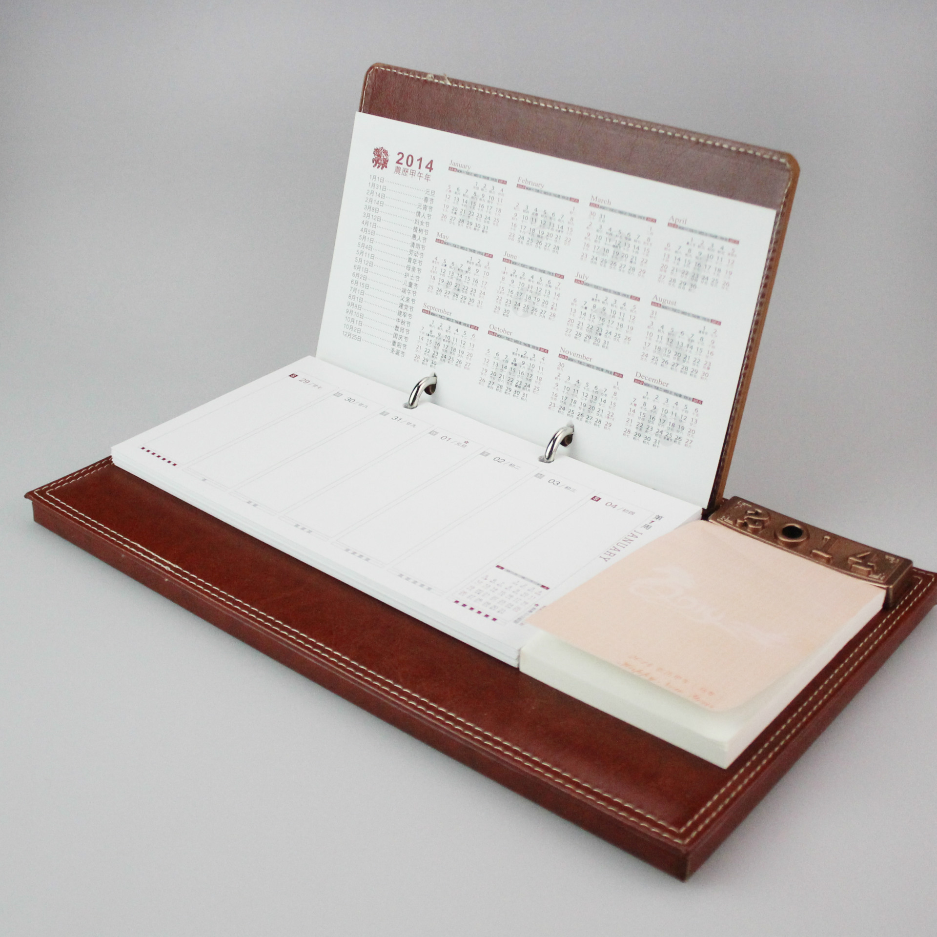 【文欣月历】厂家专业生产高品质台历 商务皮台座