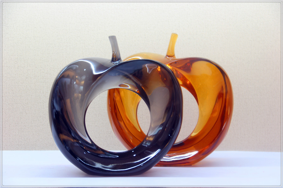 欧式风格淘宝热销礼品批发 转运招财琉璃苹果摆件 家居客厅饰品