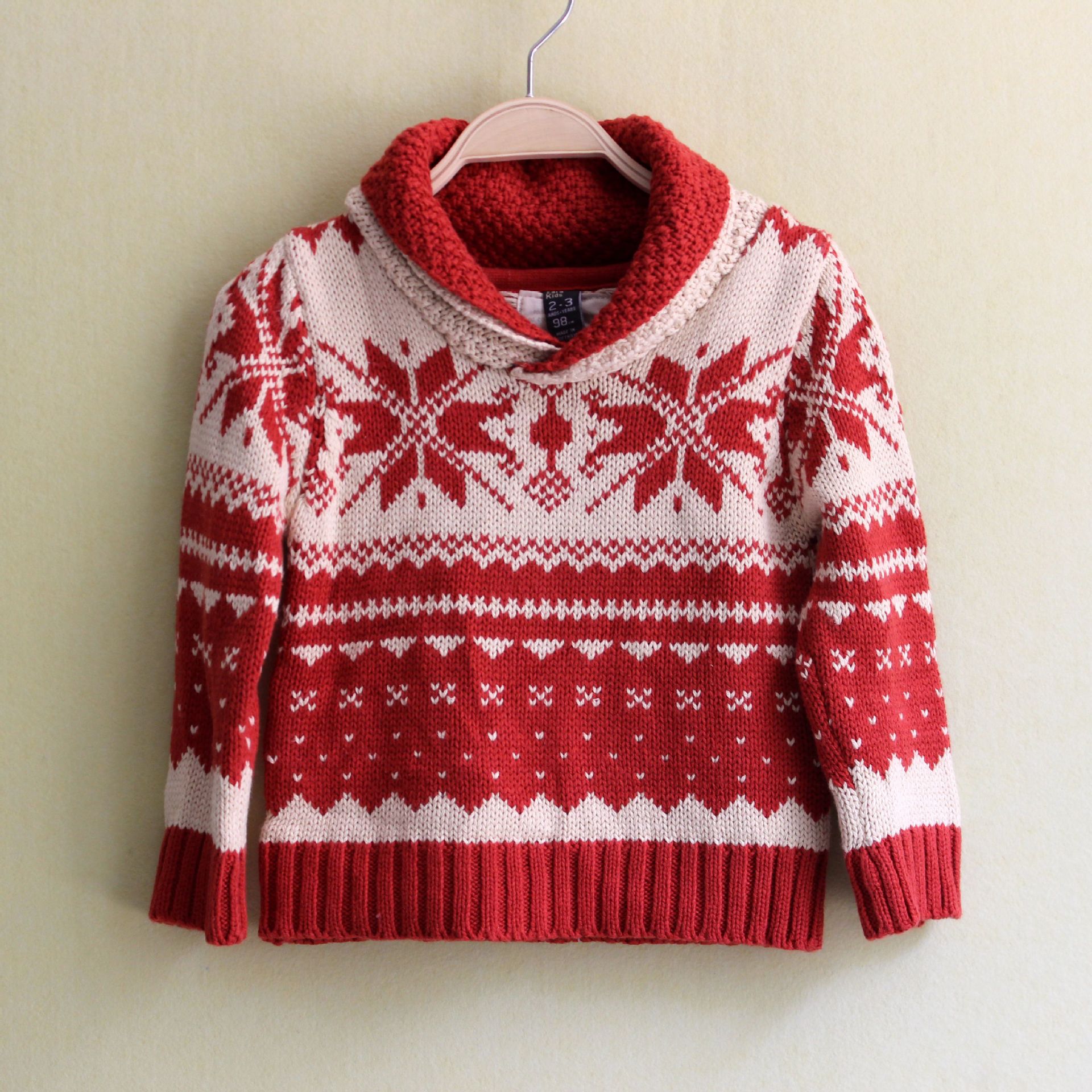 外贸童装毛衣批发 z童毛衣 专柜款纯棉提花休闲男女童长袖毛衣图片_3