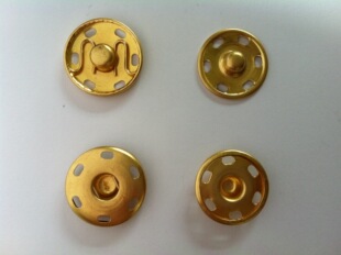 供应19mm金色六孔铜揿钮 暗扣 啪扣
