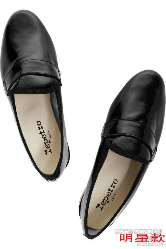 法国代购repetto复古鞋里外真皮单鞋金属饰扣蝴蝶结漆皮明星款