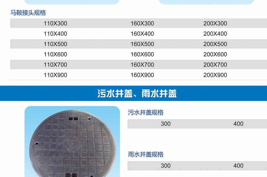 我司專業生產馬鞍接頭和塑料檢查井蓋,規格齊全.