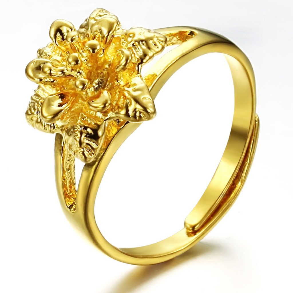 gold plated ring 新款 批发饰品 开口均码 铜镀18k金戒指kj002