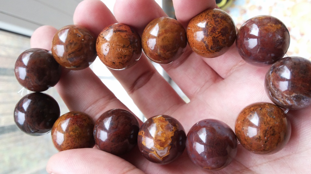 阿拉善草花石手链  男士手链  大气  高贵