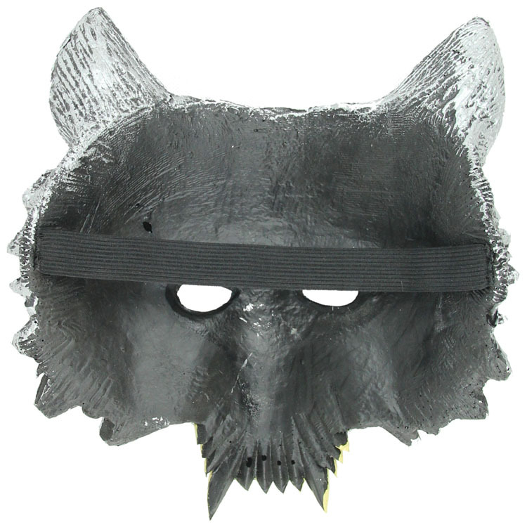 万圣节 化妆舞会面具 动物狼面具 高档橡胶 银狼面具 厂家直销