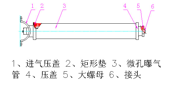 五,微孔曝气头产品结构示意图
