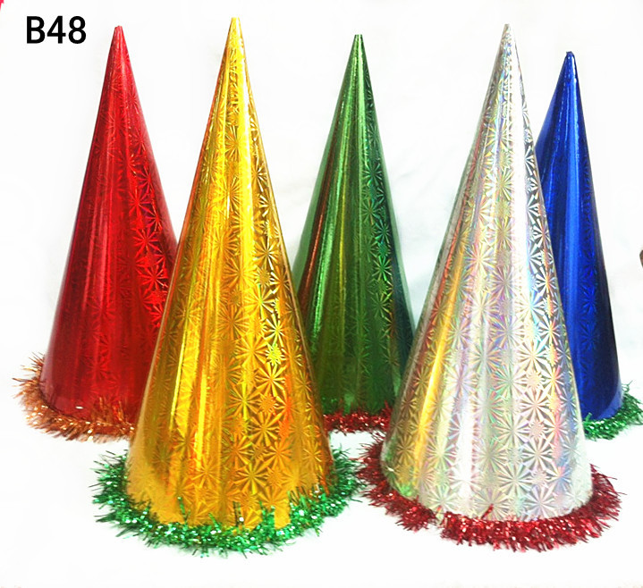 镭射高筒尖帽纸生日帽纸帽派对用品生日用品活动用品