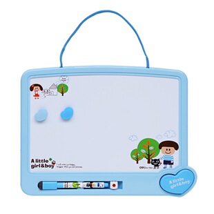 得力7804学生迷你可爱小白板可悬挂 磁性白板 儿童画板28*22cm