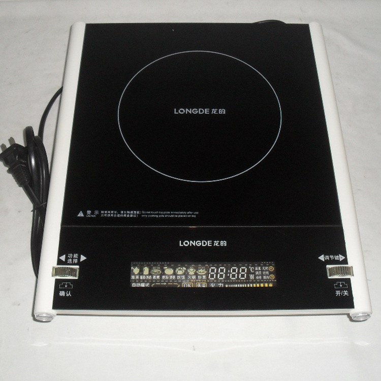 库存龙的电磁炉20v2 触摸黑晶面板2000w 大液晶显示屏(配汤锅)