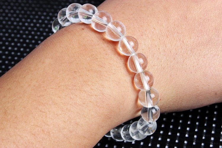 流行促销人造水晶白水晶手链女款 白水晶适合小礼品8mm