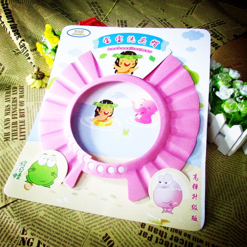 宝宝洗头帽子婴儿浴帽幼儿园创意用品洗发帽儿童防水理发帽可调节