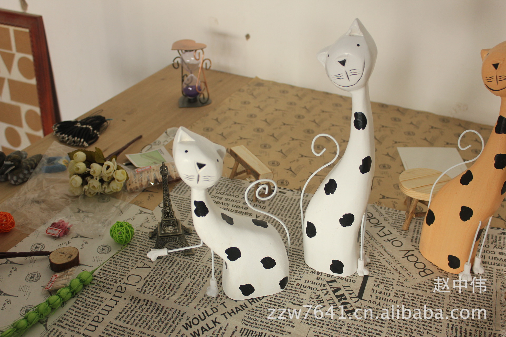 zakka杂货 手工彩绘圆雕 桌面摆件 家居用品