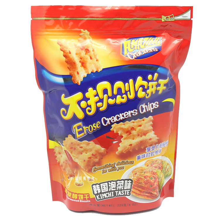国产味之旅 不规则饼干韩国泡菜味225g/包 无比香脆 饼干食品批发