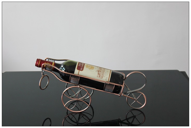 古铜色 铁艺 酒瓶托 红酒架 拉环车 葡萄酒架 酒具