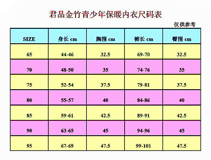 君品金竹女中童保暖内衣套装秋衣秋裤混批发全棉舒适儿童内衣0252