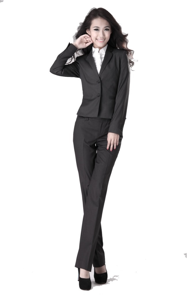 2013秋装韩版新款修身外套女春秋女装黑灰色小西装休闲西服外套图片_6