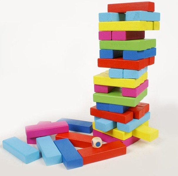48片彩色层层叠积木叠垒乐叠叠高抽抽乐木质桌游游戏叠叠乐