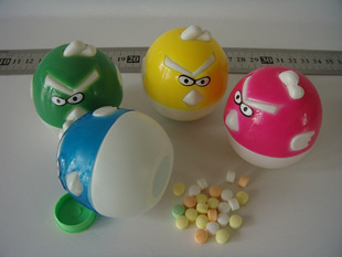 愤怒的小鸟 多彩小鸟 吸塑盒包装 七彩压片糖玩具糖 装糖玩具