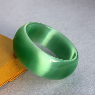 凡开水晶 绿色猫眼石手镯 正品猫眼 25mm 面宽 手镯 女款