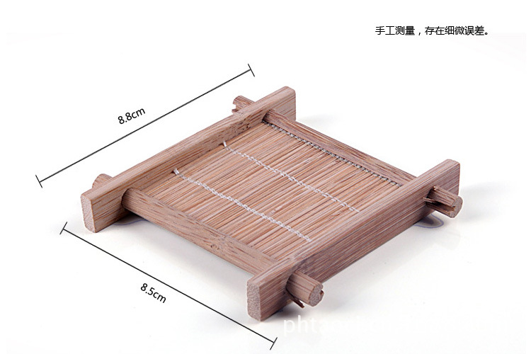 方形竹製井字杯墊手工製作杯託天然竹茶托茶墊 功夫茶具茶道配件