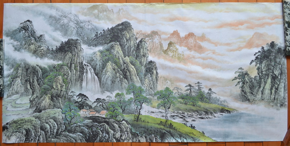 批发国画工笔山水画 宣纸喷绘画 编号148-6