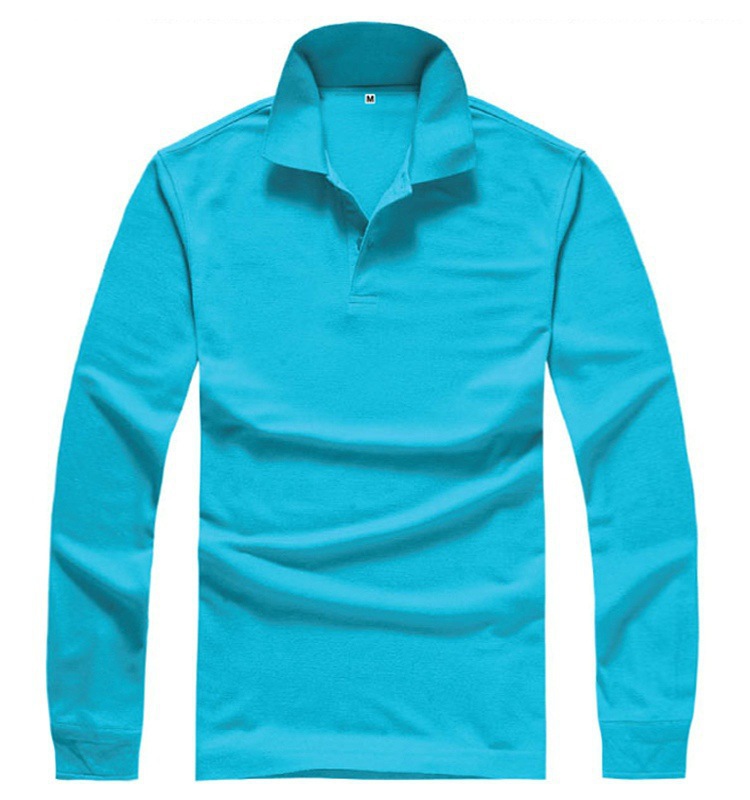 新款 男士 春秋装翻领长袖t恤厂家批发polo衫diy定做广告衫文化
