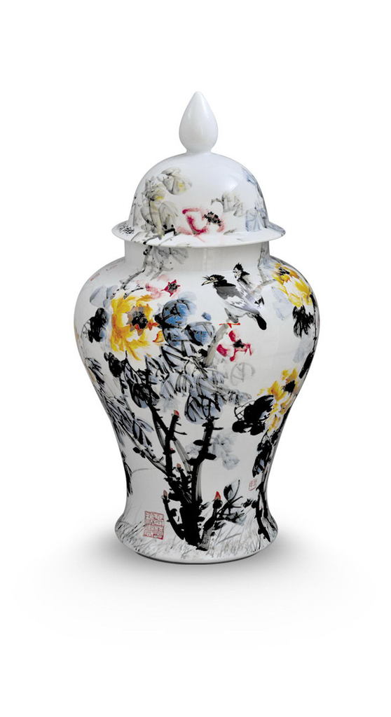 当代名家:李文秀作品 36寸牡丹花开富贵大将军坛