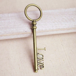 zakka杂货 love钥匙 古铜钥匙 diy配件 吊坠h03601025