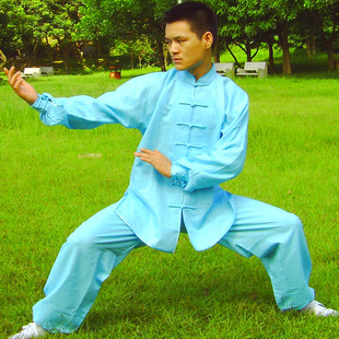 加工 批发 天然亚麻长袖太极服 男女款武术练功晨练服套装