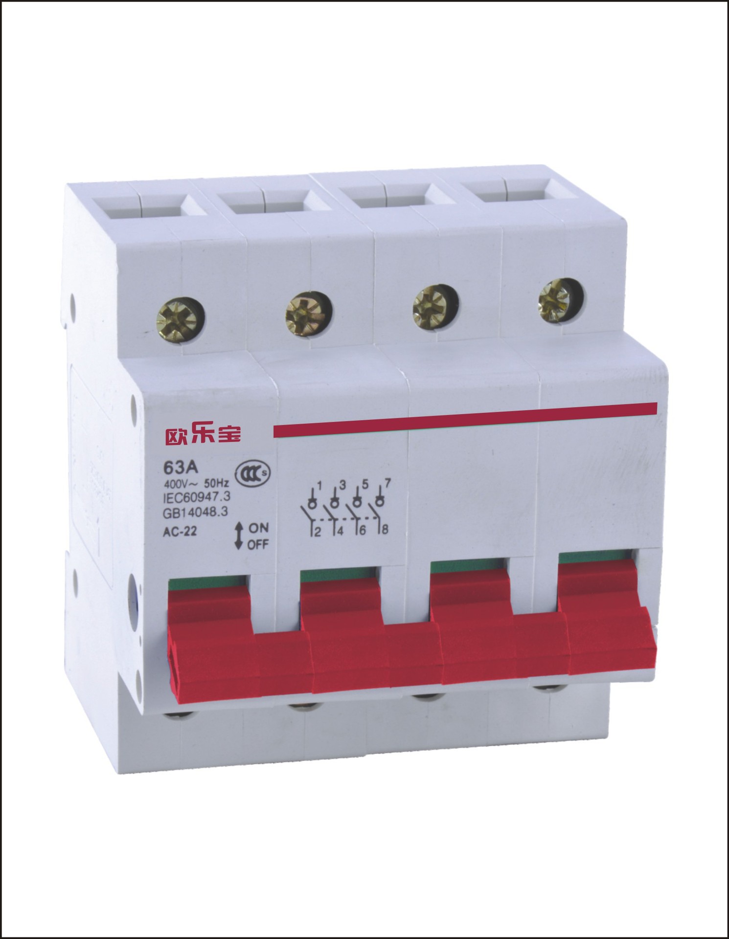 欧乐宝 厂家直销 高分段小型断路器dz47型 dz47-63 空开